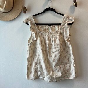 Madewell ruffle sleeve tank.  Size L.